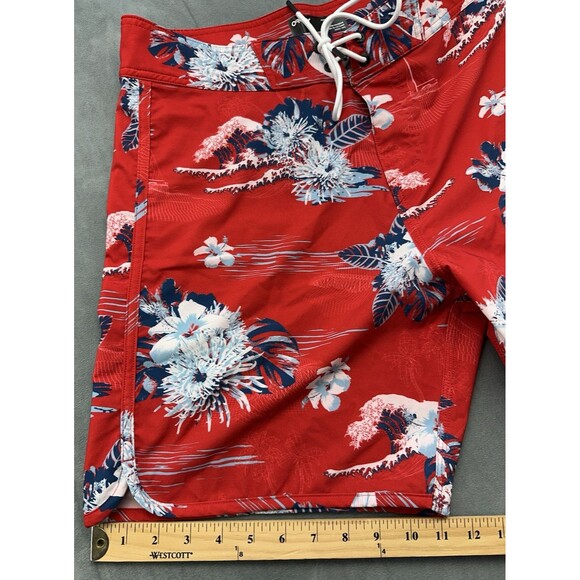 Oakley Tropical Bloom Men's 33 x 7 Swim Board Shorts Red Multicolor Thin Lace Up - Picture 13 of 13